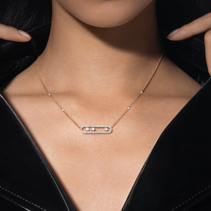 [Royal Jewellery] Move Pave_ Rose Gold Diamond Necklace