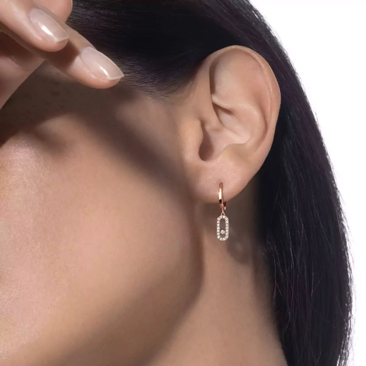 [Royal Jewellery]Move Uno Single Diamond Hoop Earring
