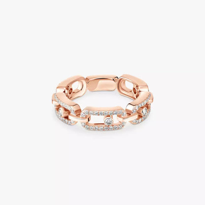 [Royal Jewellery]Move Link Pave_-Set Diamond Ring in Gold