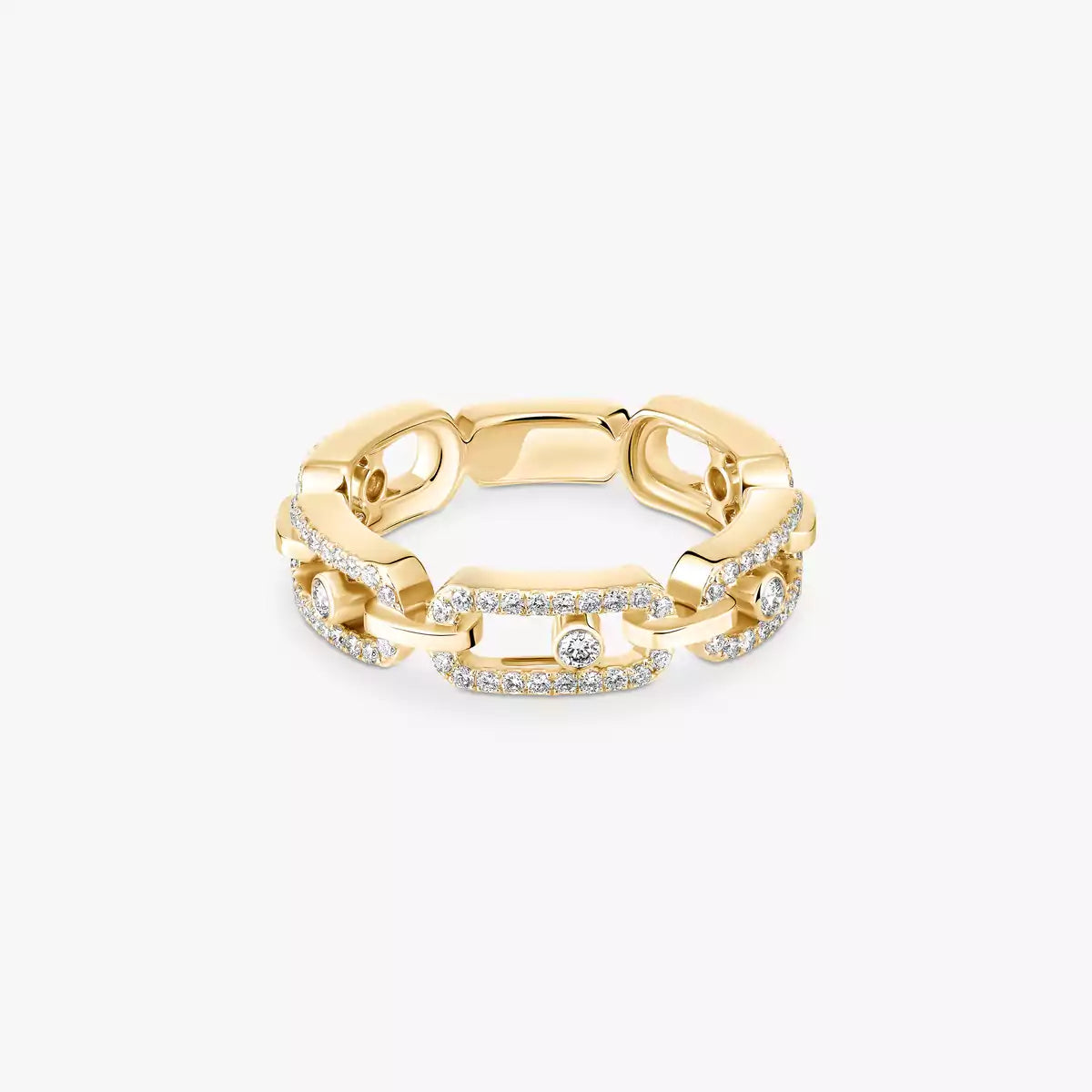 [Royal Jewellery]Move Link Pave_-Set Diamond Ring in Gold