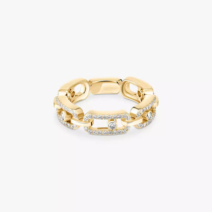 [Royal Jewellery]Move Link Pave_-Set Diamond Ring in Gold