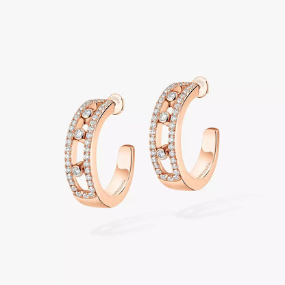 [Royal Jewellery]Diamond Pave_ Hoop Earrings Move