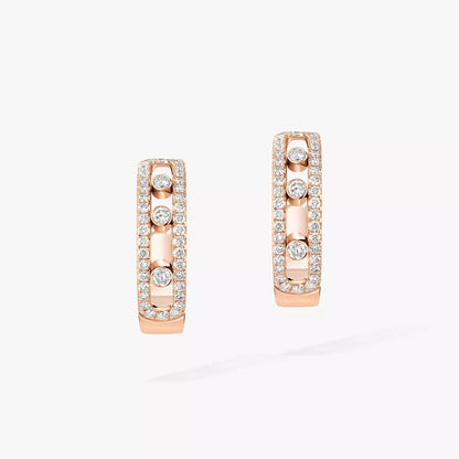 [Royal Jewellery]Diamond Pave_ Hoop Earrings Move