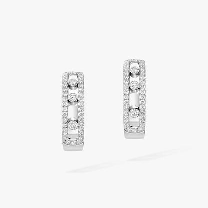 [Royal Jewellery]Diamond Pave_ Hoop Earrings Move