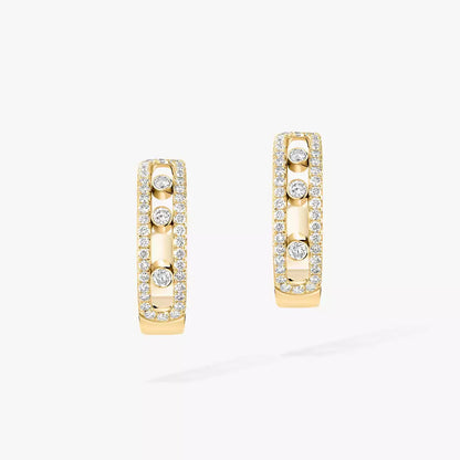 [Royal Jewellery]Diamond Pave_ Hoop Earrings Move