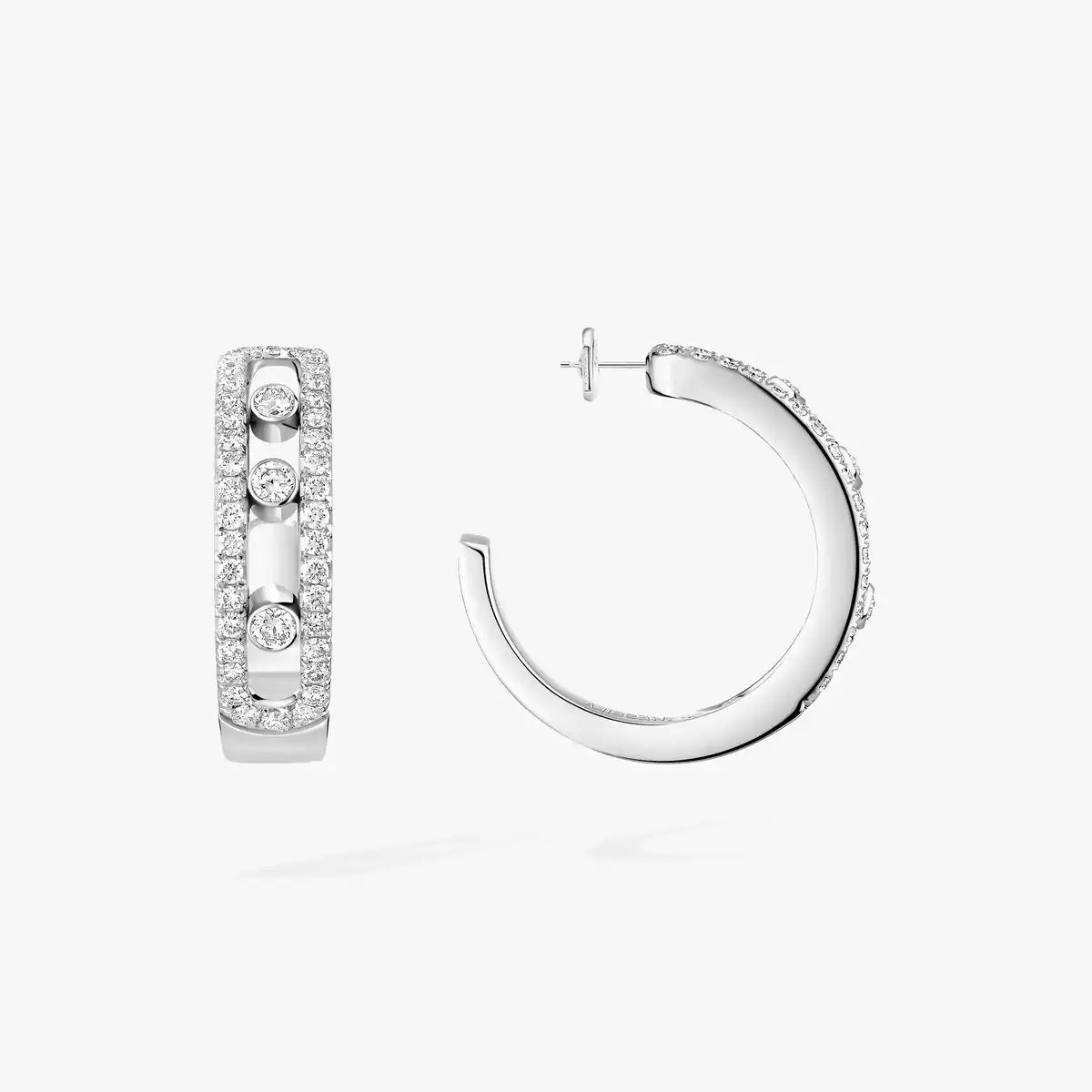 [Royal Jewellery]Diamond Pave_ Hoop Earrings Move