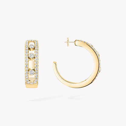 [Royal Jewellery]Diamond Pave_ Hoop Earrings Move