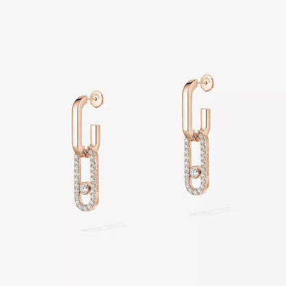 [Royal Jewellery]Move Link Diamond Earrings