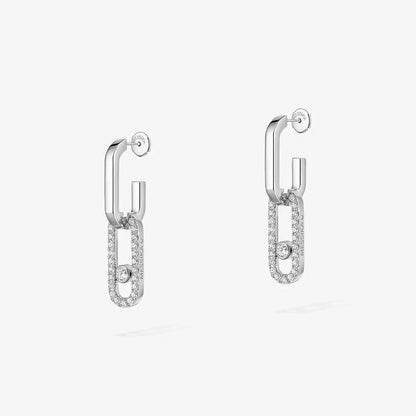 [Royal Jewellery]Move Link Diamond Earrings
