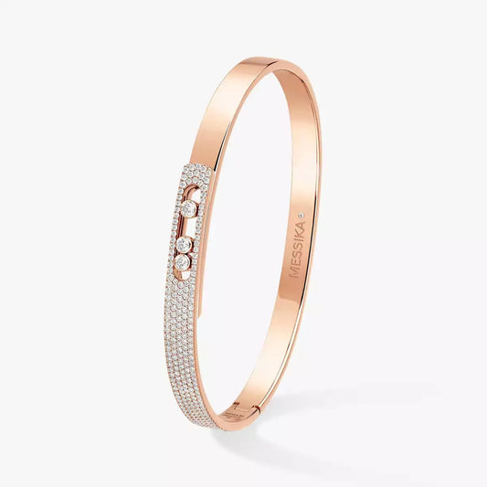 [Royal Jewellery]Move Noa Rose Gold Pavé Diamond Bangle Bracelet