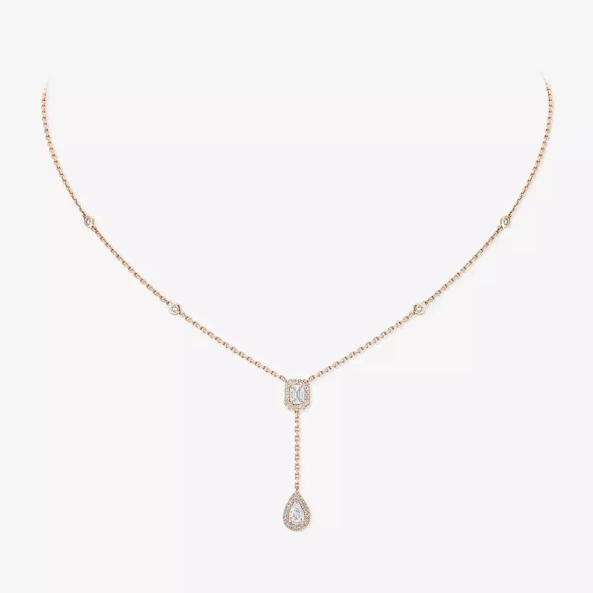 [Royal Jewellery]Gold Diamond Tie Necklace