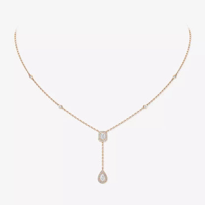 [Royal Jewellery]Gold Diamond Tie Necklace