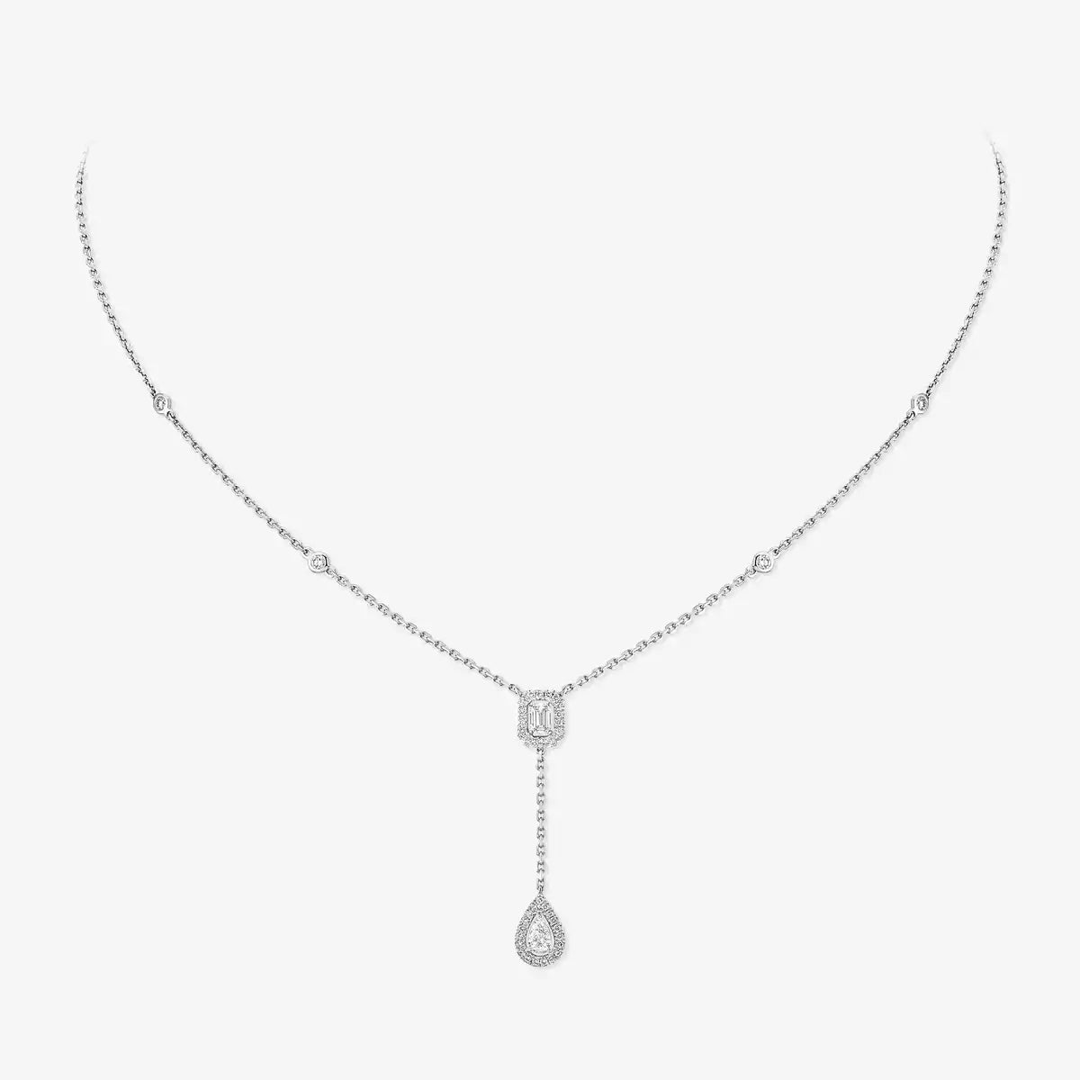 [Royal Jewellery]Gold Diamond Tie Necklace