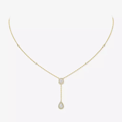 [Royal Jewellery]Gold Diamond Tie Necklace