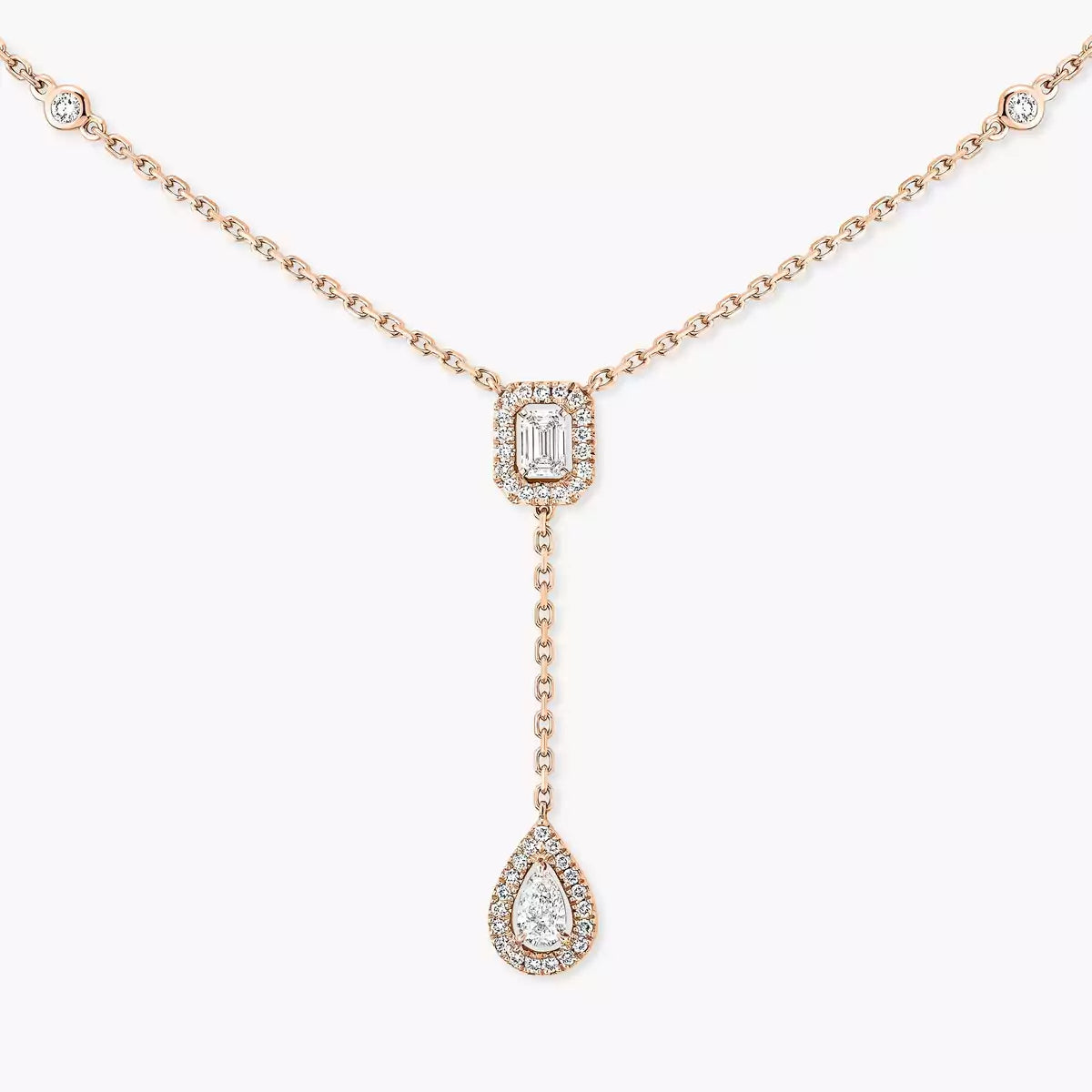 [Royal Jewellery]Gold Diamond Tie Necklace