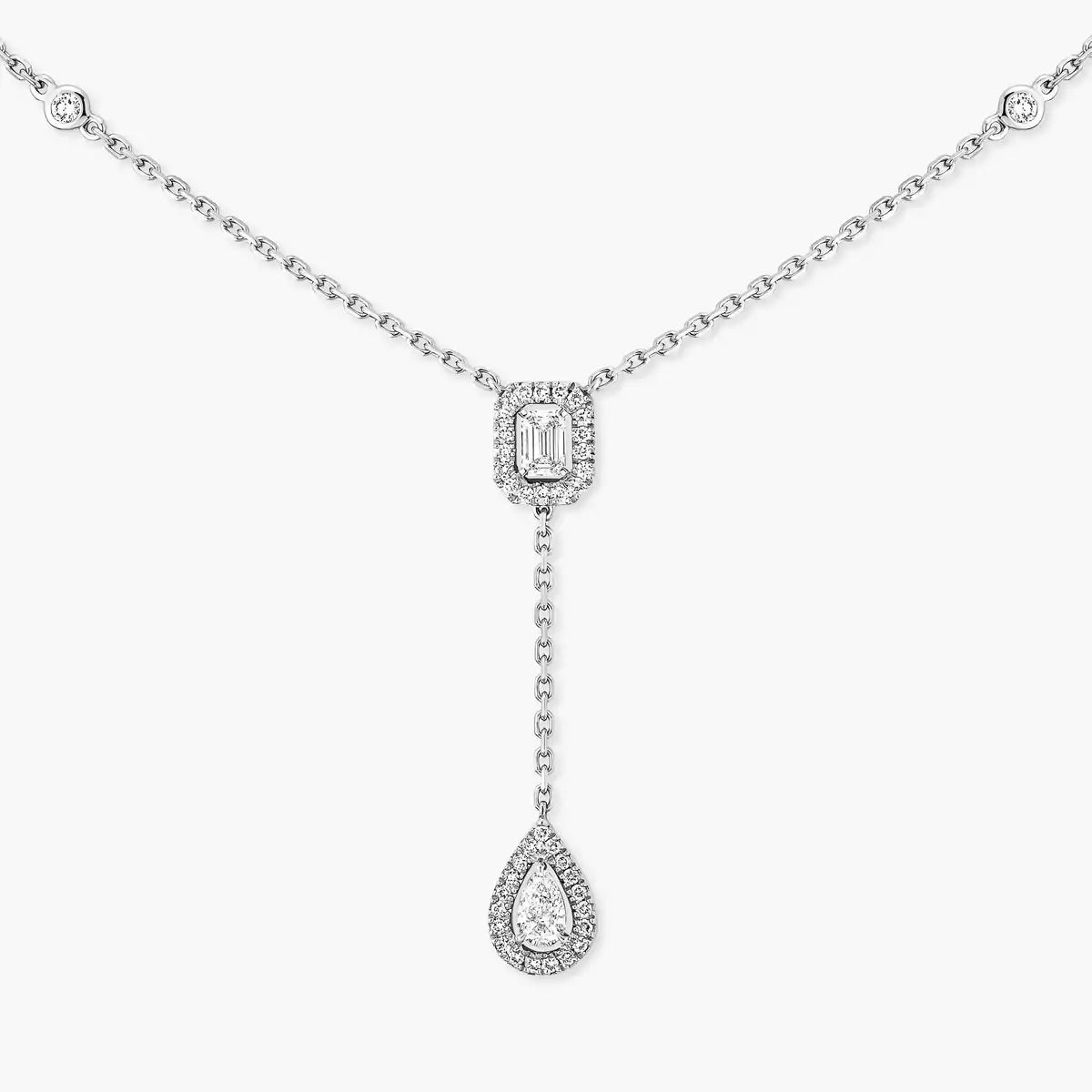 [Royal Jewellery]Gold Diamond Tie Necklace