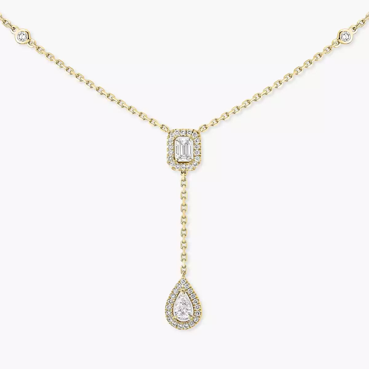 [Royal Jewellery]Gold Diamond Tie Necklace