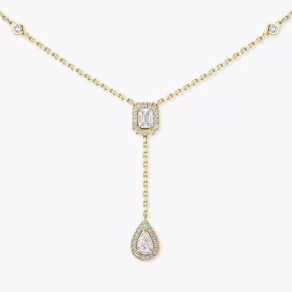 [Royal Jewellery]Gold Diamond Tie Necklace