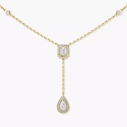 [Royal Jewellery]Gold Diamond Tie Necklace