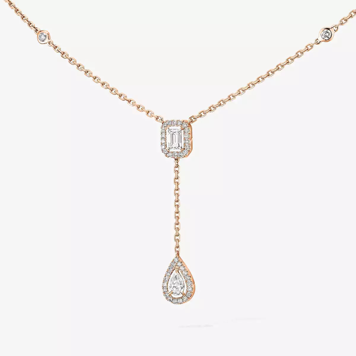 [Royal Jewellery]Gold Diamond Tie Necklace