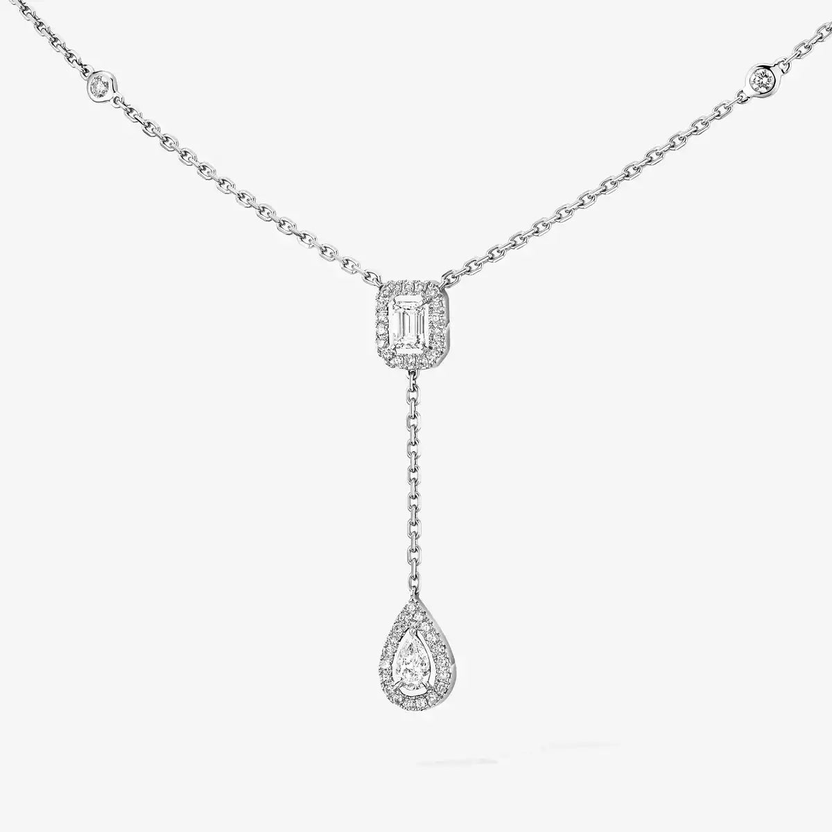 [Royal Jewellery]Gold Diamond Tie Necklace