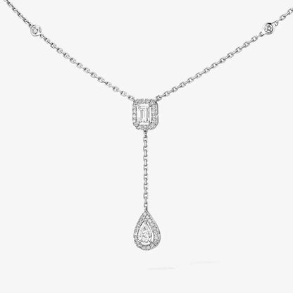 [Royal Jewellery]Gold Diamond Tie Necklace