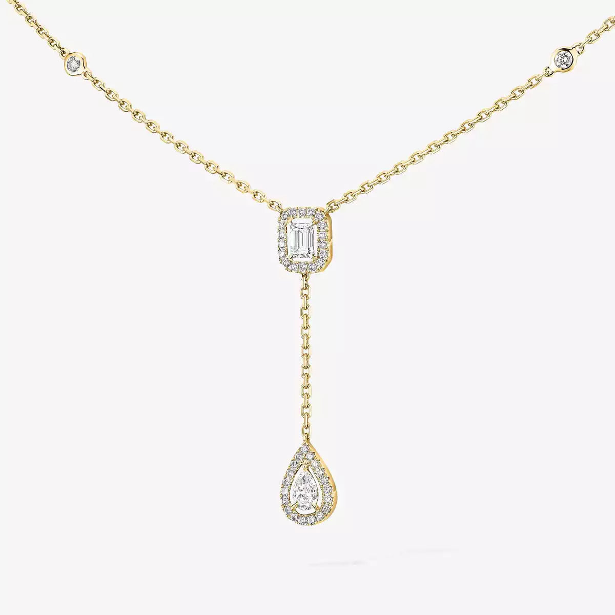 [Royal Jewellery]Gold Diamond Tie Necklace