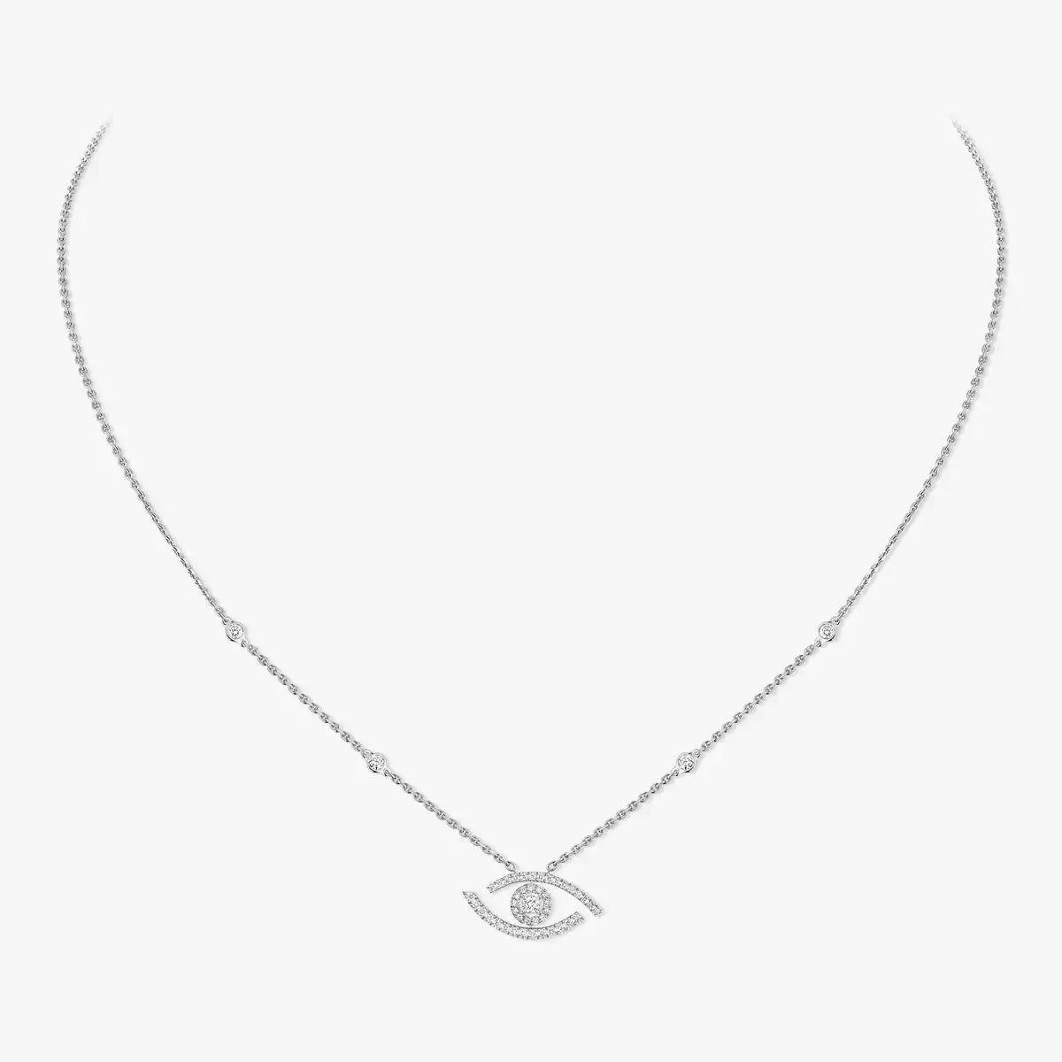 [Royal Jewellery]Pave_ Diamond Necklace Lucky Eye