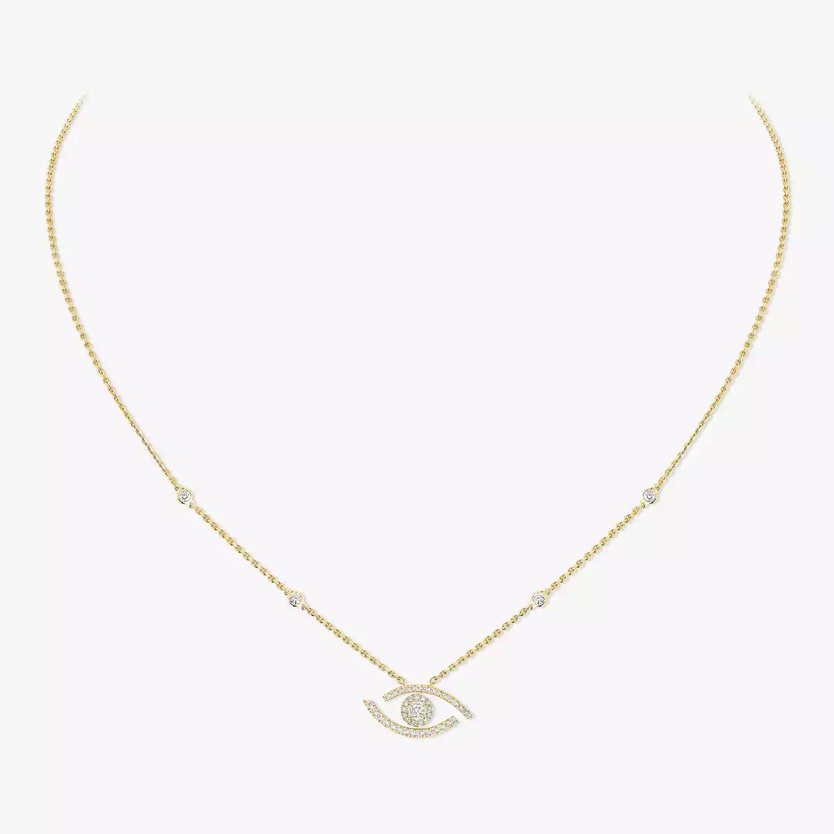 [Royal Jewellery]Pave_ Diamond Necklace Lucky Eye
