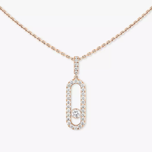 [Royal&Vicky]Move Uno Diamond Necklace in Rose Gold