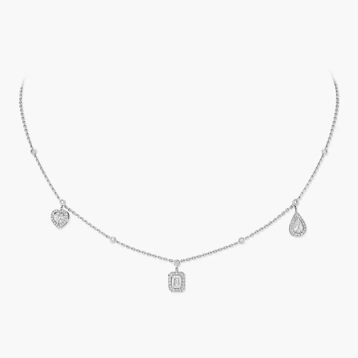 [Royal Jewellery]My Twin Diamond Necklace in Silver