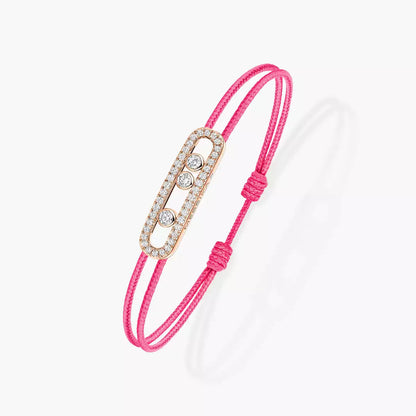 [Royal Jewellery]Messika Care(s) pink cord pavé bracelet
