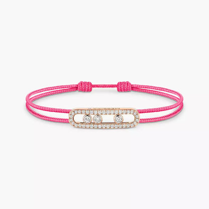 [Royal Jewellery]Messika Care(s) pink cord pavé bracelet