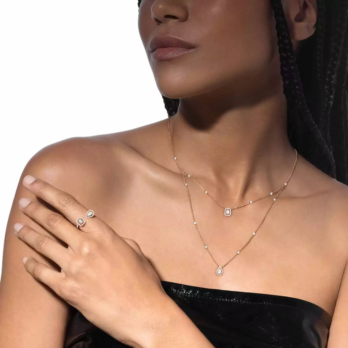 [Royal Jewellery]Diamond Necklace My Twin 2 Rows