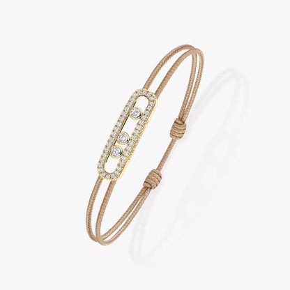 [Royal Jewellery]Messika Care(s) pink cord pavé bracelet