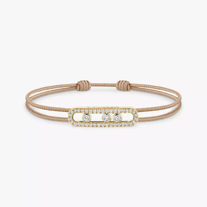 [Royal Jewellery]Messika Care(s) pink cord pavé bracelet