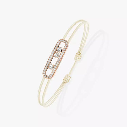 [Royal Jewellery]Messika Care(s) pink cord pavé bracelet