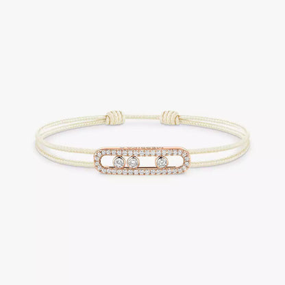 [Royal Jewellery]Messika Care(s) pink cord pavé bracelet