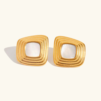[Royal&Vicky]Geometrische goldene Sylvie-Ohrringe