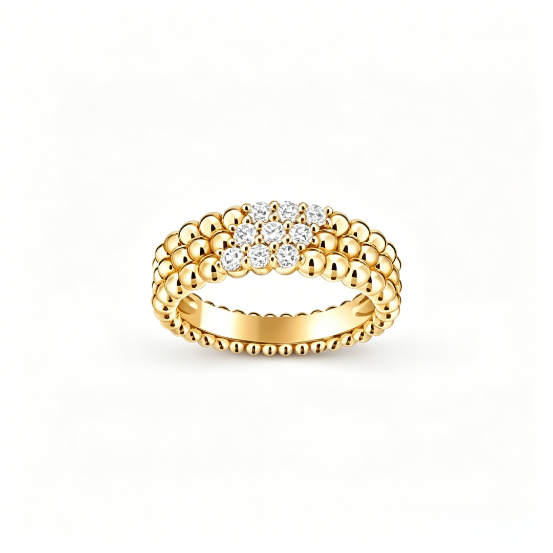 [Royal Jewellery] THREE-ROW DIAMOND RING