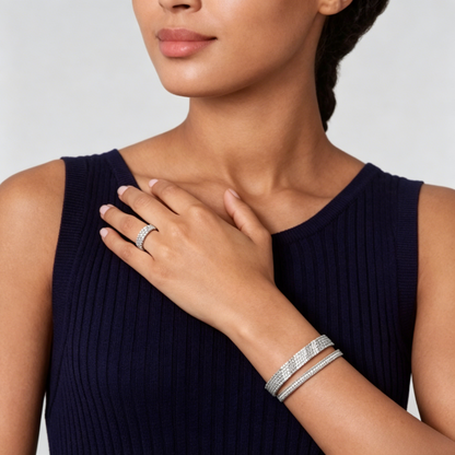 [Royal Jewellery] THREE-ROW DIAMOND RING