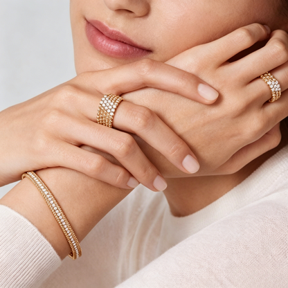 [Royal Jewellery] THREE-ROW DIAMOND RING