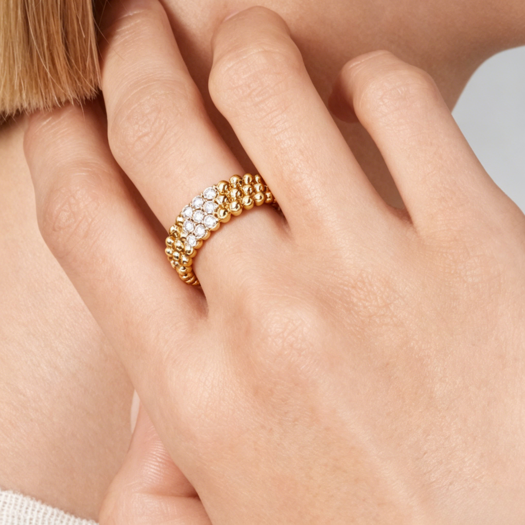 [Royal Jewellery] THREE-ROW DIAMOND RING
