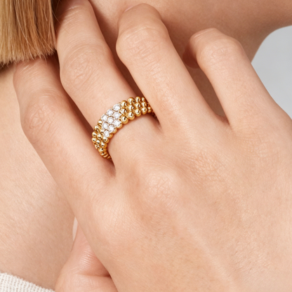 [Royal Jewellery] THREE-ROW DIAMOND RING