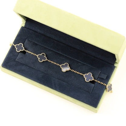 [Royal Jewellery]CLOVER  5 MOTIFS BLACK ONYX BRACELET