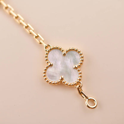 [Royal Jewellery]CLOVER  5 MOTIF WHITE MOP BRACELET