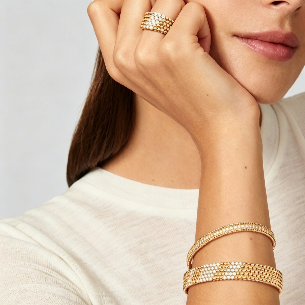 [Royal Jewellery]  FIVE-ROW DIAMOND BRACELET