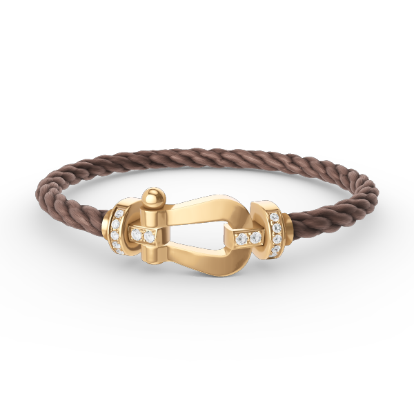 [ROYAL]FORCE LARGE HORSESHOE HALF DIAMOND BRACELET GOLD