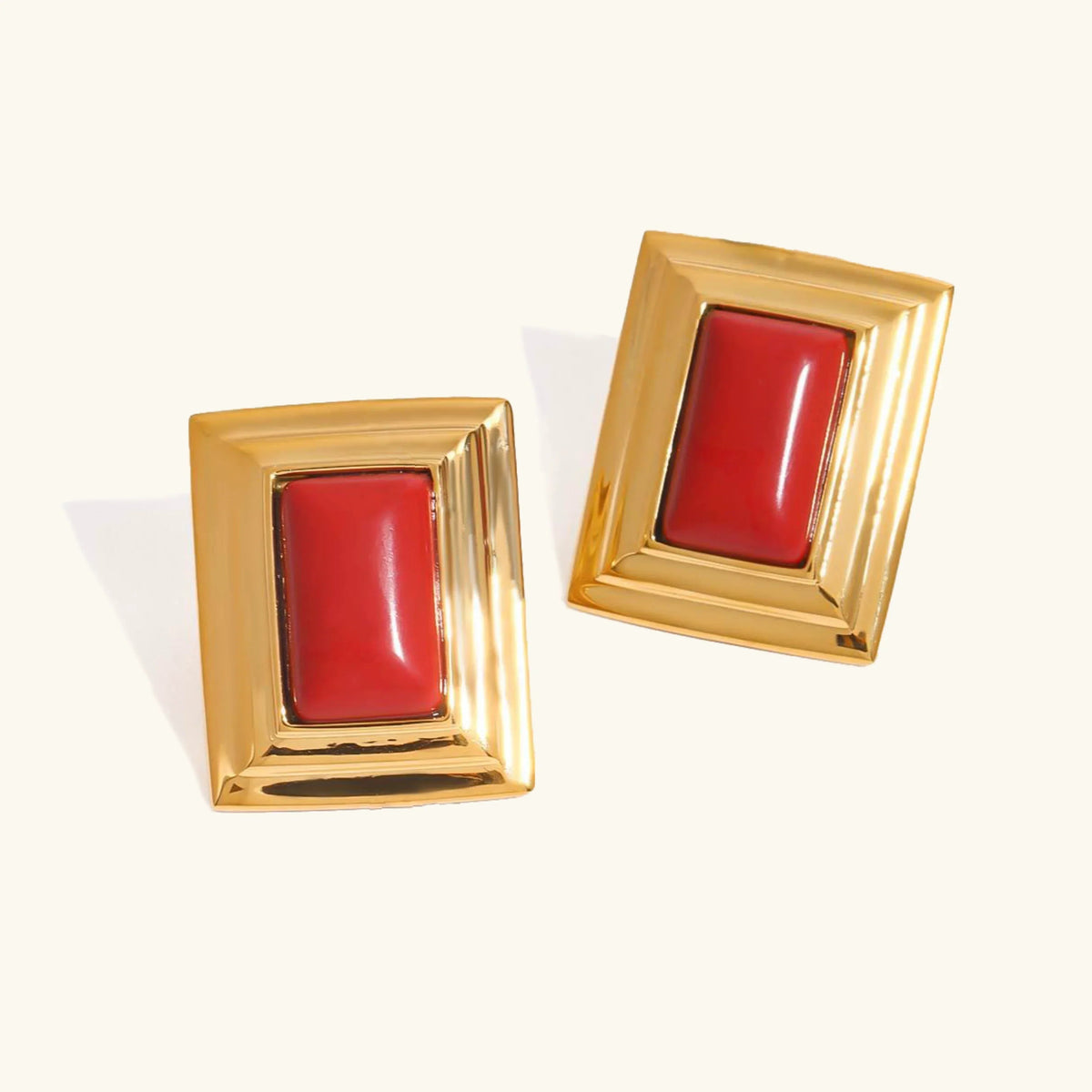 [Royal&Vicky]Sybil Gold-Emaille-Ohrringe