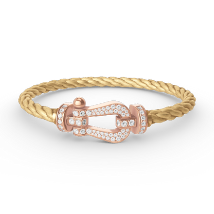 [ROYAL]FORCE LARGE HORSESHOE FULL DIAMOND BRACELET ROSE GOLD